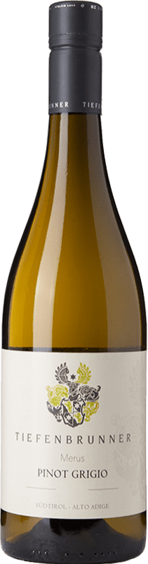 14,95 € Spedizione Gratuita | Vino bianco Tiefenbrunner Merus D.O.C. Alto Adige Trentino-Alto Adige Italia Pinot Grigio Bottiglia 75 cl