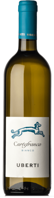 11,95 € Spedizione Gratuita | Vino Bianco Uberti D.O.C. Curtefranca lombardia Italia Chardonnay, Pinot Bianco Eco — Biologico 75 cl