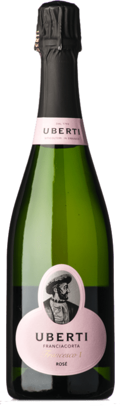 33,95 € Бесплатная доставка | Розовое игристое Uberti Rosé Francesco I брют D.O.C.G. Franciacorta Ломбардии Италия Pinot Black, Chardonnay бутылка 75 cl