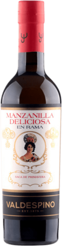 13,95 € Free Shipping | Fortified wine Valdespino Deliciosa en Rama D.O. Manzanilla-Sanlúcar de Barrameda Sanlucar de Barrameda Spain Palomino Fino Half Bottle 37 cl