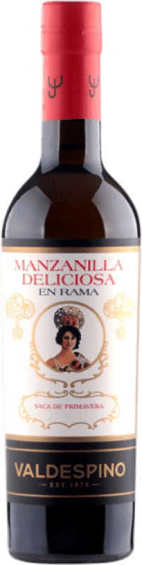 12,95 € Бесплатная доставка | Крепленое вино Valdespino Deliciosa en Rama D.O. Manzanilla-Sanlúcar de Barrameda Санлукар-де-Баррамеда Испания Palomino Fino Половина бутылки 37 cl