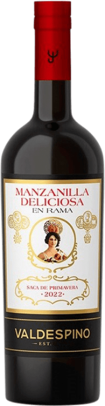 12,95 € Бесплатная доставка | Крепленое вино Valdespino Deliciosa en Rama D.O. Manzanilla-Sanlúcar de Barrameda Санлукар-де-Баррамеда Испания Palomino Fino Половина бутылки 37 cl