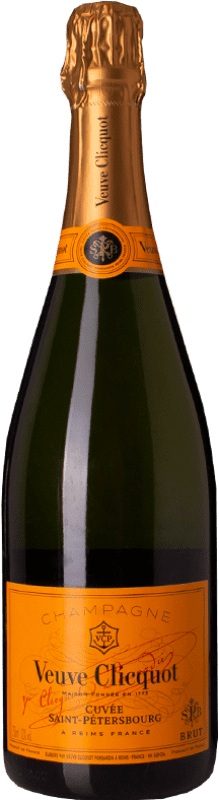 99,95 € Envio grátis | Espumante branco Veuve Clicquot Cuvée Saint-Pétersbourg Brut A.O.C. Champagne Champagne França Pinot Preto, Chardonnay, Pinot Meunier Garrafa 75 cl