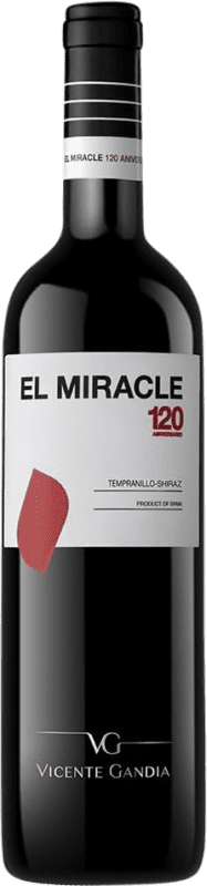10,95 € Spedizione Gratuita | Vino Rosso Vicente Gandía El Miracle 120 Quercia D.O. Valencia Comunità Valenciana Spagna Tempranillo, Syrah Bottiglia 75 cl