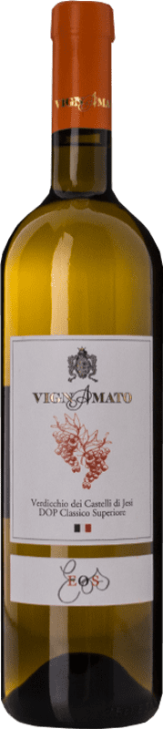 12,95 € Envío gratis | Vino blanco Vignamato Eos Superiore D.O.C. Verdicchio dei Castelli di Jesi Marche Italia Verdicchio Botella 75 cl