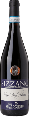 25,95 € Бесплатная доставка | Красное вино Valle Roncati Sizzano San Bartolomeo D.O.C. Piedmont Пьемонте Италия Nebbiolo, Vespolina, Rara бутылка 75 cl