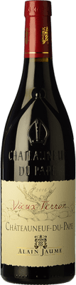 38,95 € 免费送货 | 红酒 Alain Jaume Vieux Terron 橡木 A.O.C. Châteauneuf-du-Pape 罗纳 法国 Syrah, Grenache, Mourvèdre 瓶子 75 cl