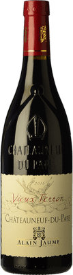 37,95 € Бесплатная доставка | Красное вино Alain Jaume Vieux Terron Дуб A.O.C. Châteauneuf-du-Pape Рона Франция Syrah, Grenache, Mourvèdre бутылка 75 cl