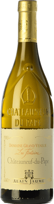 39,95 € Envio grátis | Vinho branco Alain Jaume Grand Veneur La Fontaine Crianza A.O.C. Châteauneuf-du-Pape Rhône França Roussanne Garrafa 75 cl