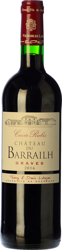 15,95 € Kostenloser Versand | Rotwein Labuzan Château du Barrailh Crianza — Kurze Fassreifung A.O.C. Graves Bordeaux Frankreich Merlot, Cabernet Sauvignon Flasche 75 cl