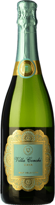 11,95 € 送料無料 | 白のスパークリングワイン Villa Conchi Brut — ブリュット セレクション D.O. Cava スペイン Macabeo — マカベオ, Xarel·lo — チャレッロ, Chardonnay — シャルドネ, Parellada — パレリャーダ 75 cl
