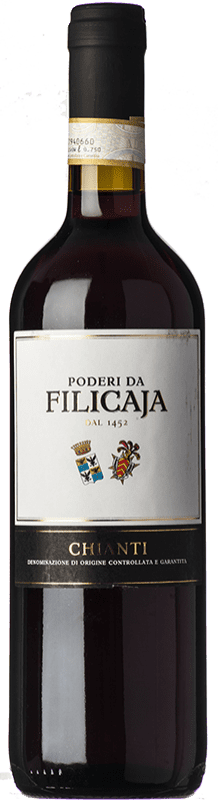 8,95 € Envio grátis | Vinho tinto Villa da Filicaja D.O.C.G. Chianti Tuscany Itália Sangiovese, Canaiolo Garrafa 75 cl