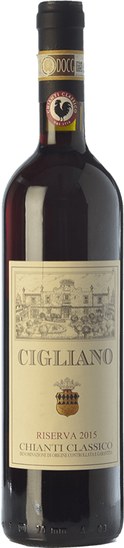 33,95 € Envio grátis | Vinho Tinto Villa del Cigliano Clássico Reserva D.O.C.G. Chianti Tuscany Itália Sangiovese Garrafa 75 cl