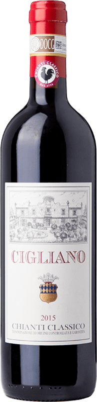 17,95 € Бесплатная доставка | Красное вино Villa del Cigliano D.O.C.G. Chianti Classico Тоскана Италия Sangiovese, Colorino, Canaiolo бутылка 75 cl