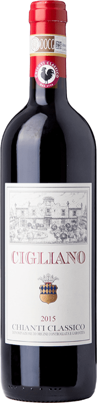 18,95 € Envio grátis | Vinho Tinto Villa del Cigliano Clássico D.O.C.G. Chianti Tuscany Itália Sangiovese, Colorino, Canaiolo Garrafa 75 cl