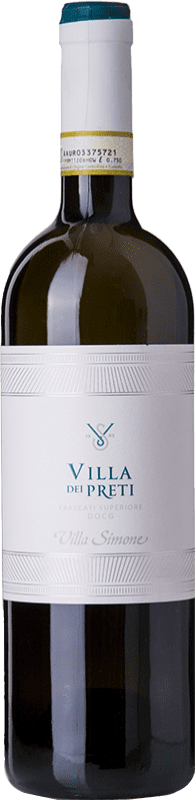 13,95 € Envío gratis | Vino Blanco Villa Simone Villa dei Preti Superiore — Superior D.O.C. Frascati Lazio Italia Malvasía, Grechetto Botella 75 cl