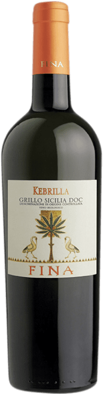 9,95 € Spedizione Gratuita | Vino bianco Cantine Fina Kebrilla D.O.C. Sicilia Sicilia Italia Grillo Bottiglia 75 cl