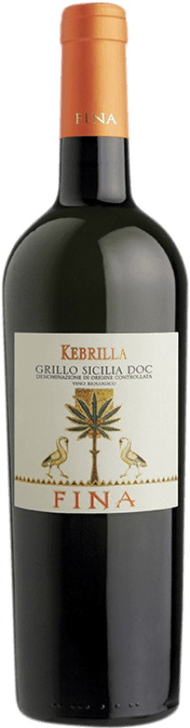 15,95 € Spedizione Gratuita | Vino bianco Cantine Fina Kebrilla D.O.C. Sicilia Sicilia Italia Grillo Bottiglia 75 cl