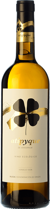 14,95 € 免费送货 | 白葡萄酒 Dominio de Verderrubí Atipyque Crianza — 陈酿 D.O. Rueda 卡斯蒂利亚莱昂 西班牙 Verdejo — 维德霍 Eco — 生态 有机 天然 75 cl