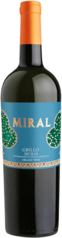 8,95 € Envio grátis | Vinho branco Cantine Fina Miral D.O.C. Sicilia Sicília Itália Grillo Garrafa 75 cl
