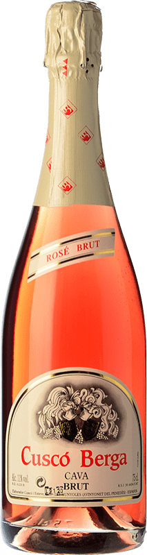 10,95 € Envio grátis | Espumante rosé Cuscó Berga Rosé Brut D.O. Cava Espanha Trepat Garrafa 75 cl