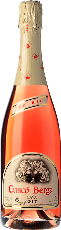 9,95 € Spedizione Gratuita | Spumante rosato Cuscó Berga Rosé Brut D.O. Cava Spagna Trepat Bottiglia 75 cl