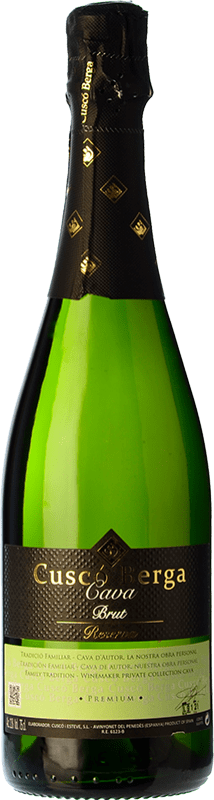 14,95 € 送料無料 | 白スパークリングワイン Cuscó Berga Premium Brut 予約 D.O. Cava スペイン Macabeo, Xarel·lo, Parellada ボトル 75 cl