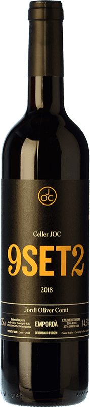 9,95 € Бесплатная доставка | Красное вино JOC 9Set2 Дуб D.O. Empordà Каталония Испания Merlot — Мерло, Garnacha — Гренаш, Cabernet Sauvignon — Каберне Совиньон, Cabernet Franc — Каберне Фран Бутылка 75 cl