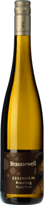 16,95 € Spedizione Gratuita | Vino bianco Braunewell Essenheim Kalkstein Crianza Q.b.A. Rheinhessen Germania Riesling Bottiglia 75 cl