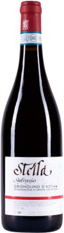 9,95 € Spedizione Gratuita | Vino rosso Stella Giuseppe Sufragio D.O.C. Grignolino d'Asti Piemonte Italia Grignolino Bottiglia 75 cl