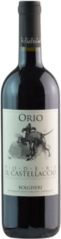 17,95 € Kostenloser Versand | Rotwein Podere Il Castellaccio Orio Rosso D.O.C. Bolgheri Toskana Italien Merlot, Syrah, Cabernet Franc Flasche 75 cl