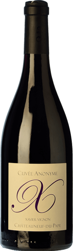 59,95 € Kostenloser Versand | Rotwein Xavier Vignon Anonyme Cuvée, Non Filtrato — Ungefiltert Crianza — Kurze Fassreifung A.O.C. Châteauneuf-du-Pape Rhône Frankreich Garnacha — Grenache, Mourvèdre, Counoise 75 cl