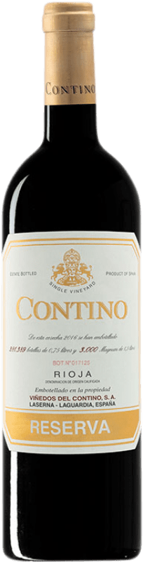 84,95 € Бесплатная доставка | Красное вино Viñedos del Contino Резерва D.O.Ca. Rioja Ла-Риоха Испания Tempranillo — Темпранильо, Garnacha — Гренаш, Graciano — Грасиано, Mazuelo — Масуэло Бутылка Магнум 1,5 L
