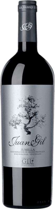 34,95 € 免费送货 | 红酒 Juan Gil Etiqueta Plata 12 Meses D.O. Jumilla 穆尔西亚地区 西班牙 Monastel de Rioja 瓶子 Magnum 1,5 L