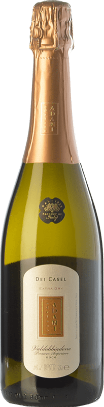 15,95 € Бесплатная доставка | Белое игристое вино Adami Dei Casel Extra Brut — Экстра Брют D.O.C.G. Prosecco di Conegliano-Valdobbiadene Treviso Италия Glera — Глера Бутылка 75 cl