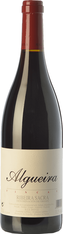 36,95 € Free Shipping | Red wine Algueira Fincas Aged D.O. Ribeira Sacra Galicia Spain Sousón, Caíño Black Bottle 75 cl