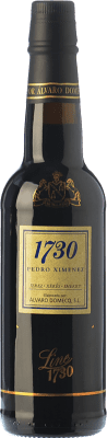48,95 € Бесплатная доставка | Сладкое вино Domecq PX 1730 D.O. Manzanilla-Sanlúcar de Barrameda Андалусия Испания Pedro Ximénez Половина бутылки 37 cl