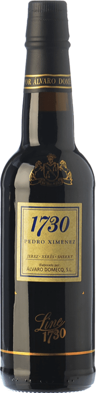 48,95 € Бесплатная доставка | Сладкое вино Domecq PX 1730 D.O. Manzanilla-Sanlúcar de Barrameda Андалусия Испания Pedro Ximénez Половина бутылки 37 cl