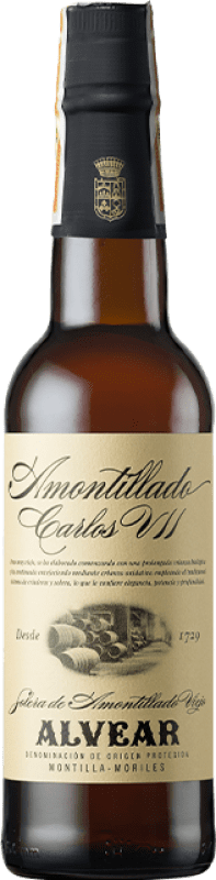 53,95 € Бесплатная доставка | Крепленое вино Alvear Carlos VII Amontillado D.O. Montilla-Moriles Андалусия Испания Pedro Ximénez Половина бутылки 37 cl