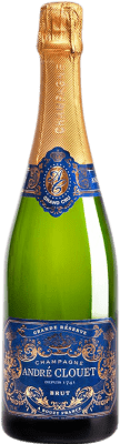 44,95 € Kostenloser Versand | Weißer Sekt André Clouet Brut Große Reserve A.O.C. Champagne Champagner Frankreich Pinot Schwarz Flasche 75 cl