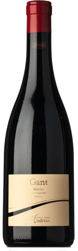 39,95 € Envio grátis | Vinho tinto Andriano Gant D.O.C. Alto Adige Trentino-Alto Adige Itália Merlot Garrafa 75 cl