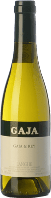 108,95 € Spedizione Gratuita | Vino bianco Gaja Gaia & Rey D.O.C. Langhe Piemonte Italia Chardonnay Mezza Bottiglia 37 cl