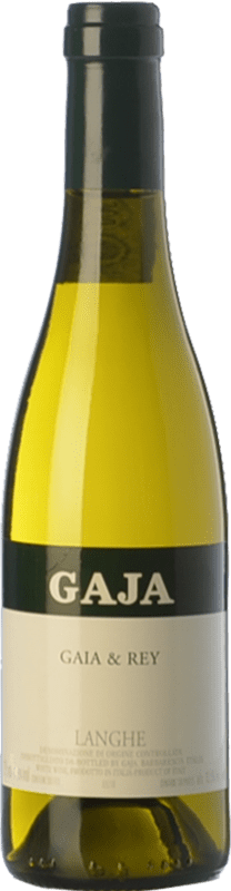 108,95 € Envío gratis | Vino blanco Gaja Gaia & Rey D.O.C. Langhe Piemonte Italia Chardonnay Media Botella 37 cl