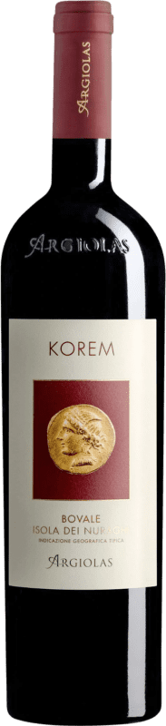 48,95 € Бесплатная доставка | Красное вино Argiolas Korem I.G.T. Isola dei Nuraghi Sardegna Италия Cariñena — Кариньян, Bobal — Бобаль, Cannonau — Каннонау 75 cl