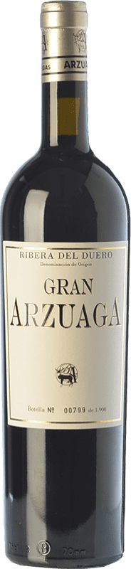 163,95 € 免费送货 | 红酒 Arzuaga Gran Arzuaga 岁 D.O. Ribera del Duero 卡斯蒂利亚莱昂 西班牙 Tempranillo, Cabernet Sauvignon, Albillo 瓶子 75 cl