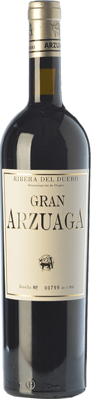 171,95 € Spedizione Gratuita | Vino Rosso Arzuaga Gran Arzuaga Crianza — Invecchiato in Botte D.O. Ribera del Duero Castilla y León Spagna Tempranillo, Cabernet Sauvignon, Albillo Bottiglia 75 cl