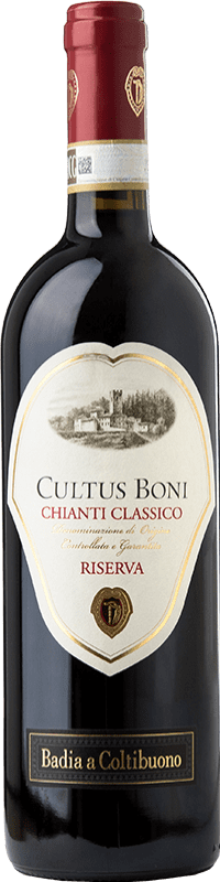 33,95 € Free Shipping | Red Wine Badia a Coltibuono Cultus Boni Classic Reserve — Aged D.O.C.G. Chianti Tuscany Italy Sangiovese, Colorino, Canaiolo, Ciliegiolo, Mammolo, Foglia Tonda Eco — Organic Bottle 75 cl