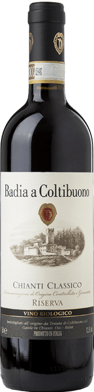 32,95 € Free Shipping | Red wine Badia a Coltibuono Riserva Reserve D.O.C.G. Chianti Classico Tuscany Italy Sangiovese, Colorino, Canaiolo, Ciliegiolo Bottle 75 cl
