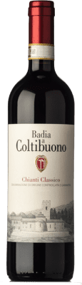 19,95 € Spedizione Gratuita | Vino rosso Badia a Coltibuono D.O.C.G. Chianti Classico Toscana Italia Sangiovese, Colorino, Canaiolo, Ciliegiolo Bottiglia 75 cl