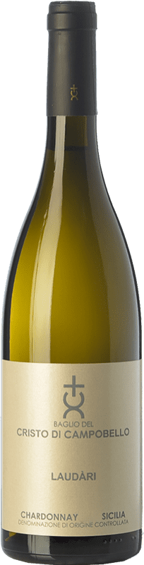 18,95 € Free Shipping | White wine Cristo di Campobello Laudàri I.G.T. Terre Siciliane Sicily Italy Chardonnay Bottle 75 cl